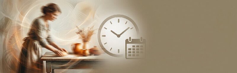 A blurred figure works rapidly at a table, symbolizing anxiety and daily distractions that hinder prayer.