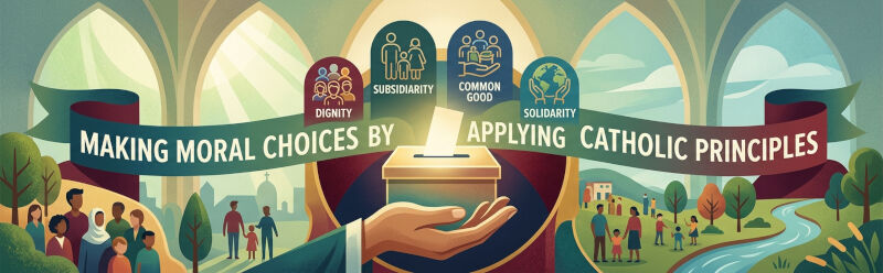 Making moral choices by applying Catholic principles in public life.
